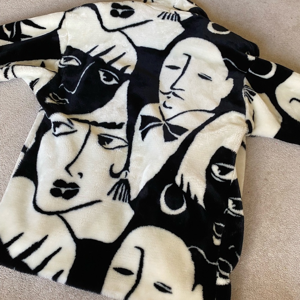 Donny Brooks RIHANNA Faces Plush Jacket 1980’s Oversized Large - Picture 5 of 16